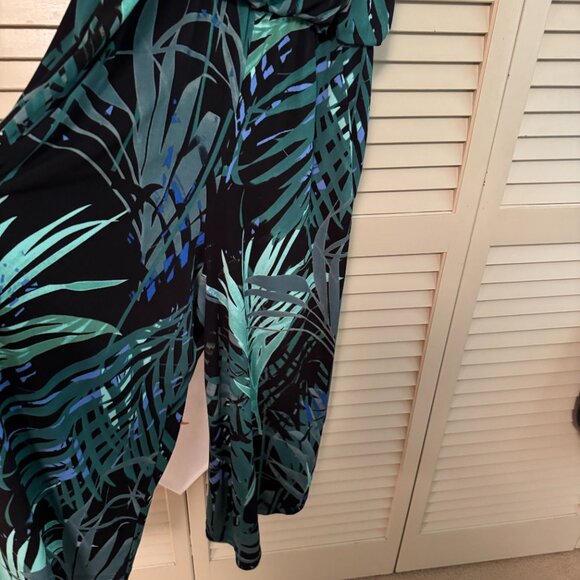 Spaghetti Strap Tropical Print Jumpsuit - Picture 3 of 5
